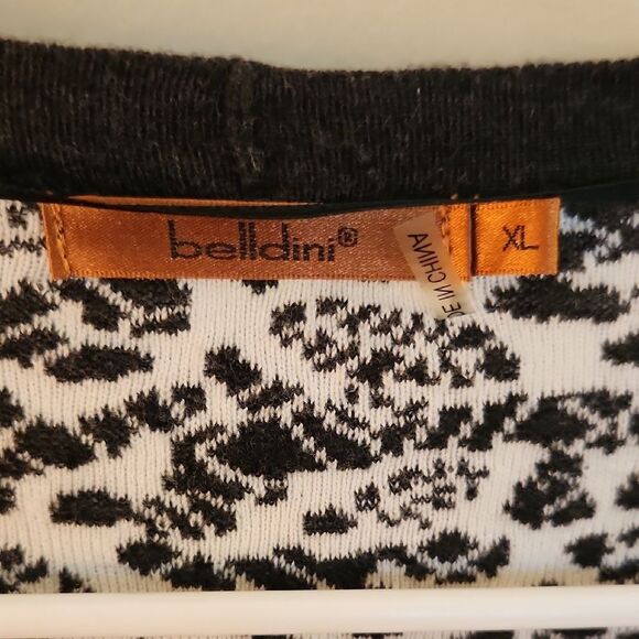 Belldini Black and White Knit Opem Cardigan Size XL - Picture 2 of 6
